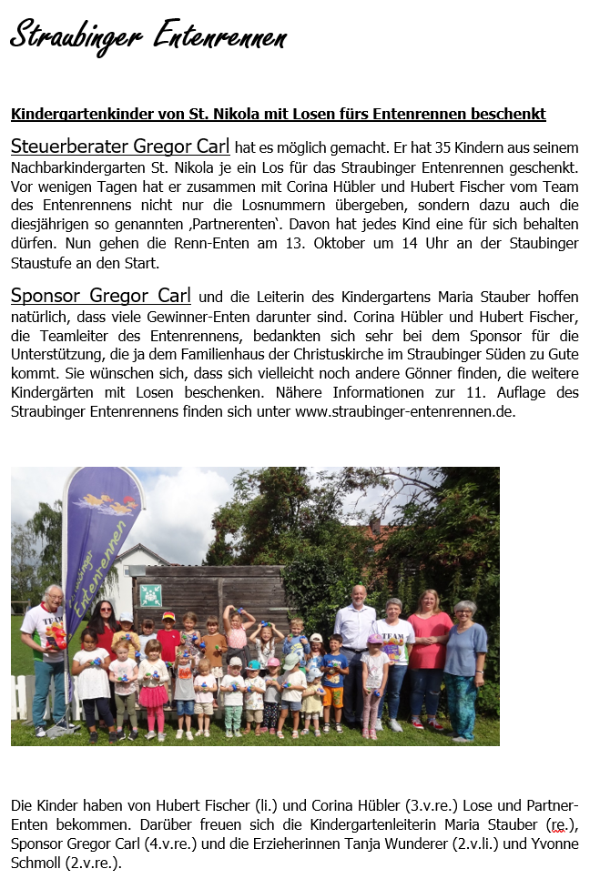 Brief der Sponsoren Carl